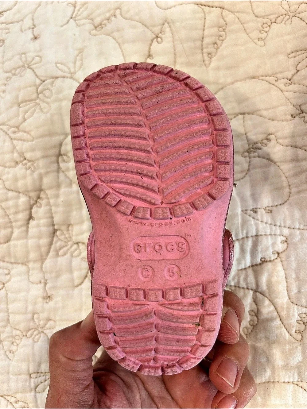 Crocs Classic Clog Glitter Pink Girls 5